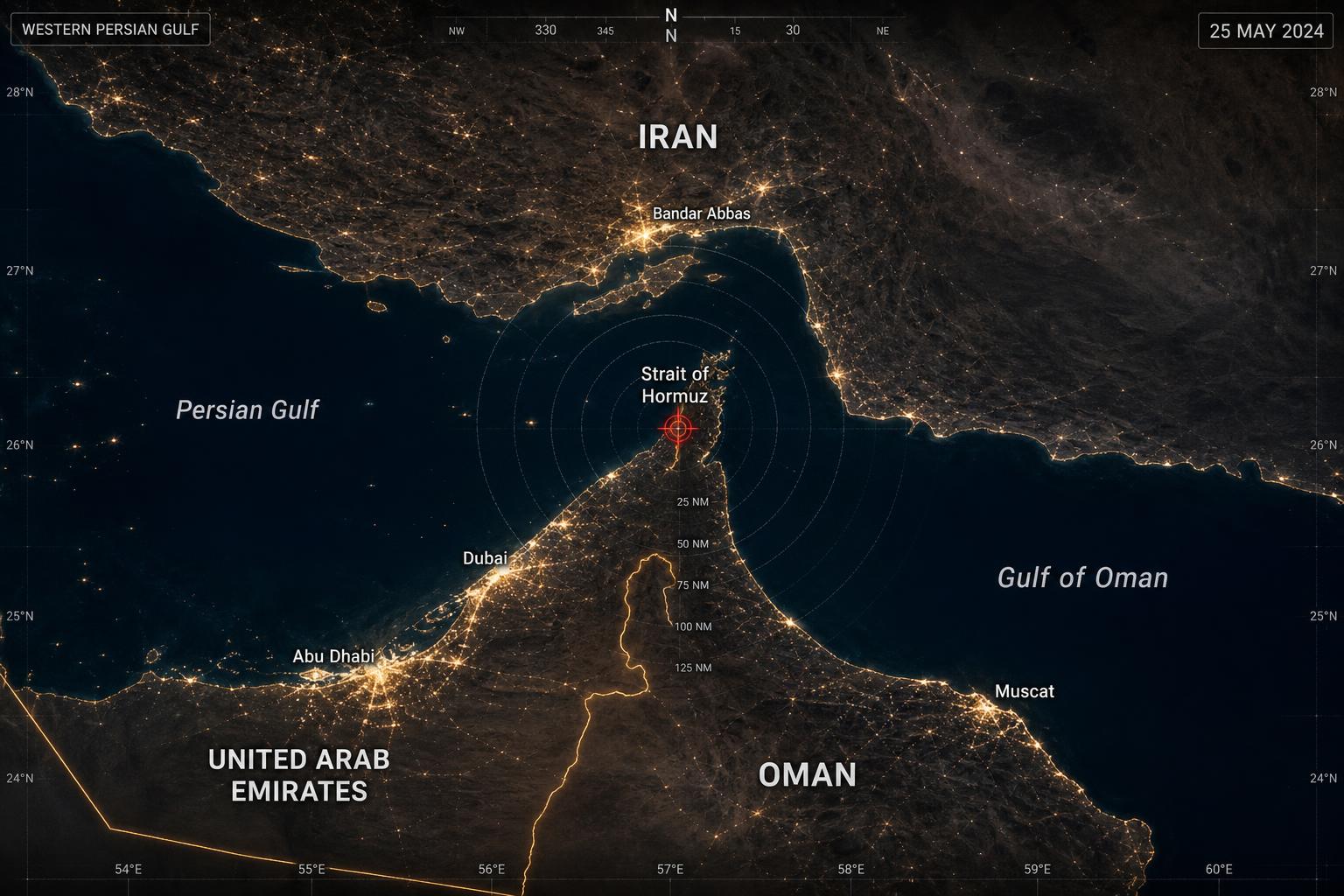 Strait of Hormuz Theater Map