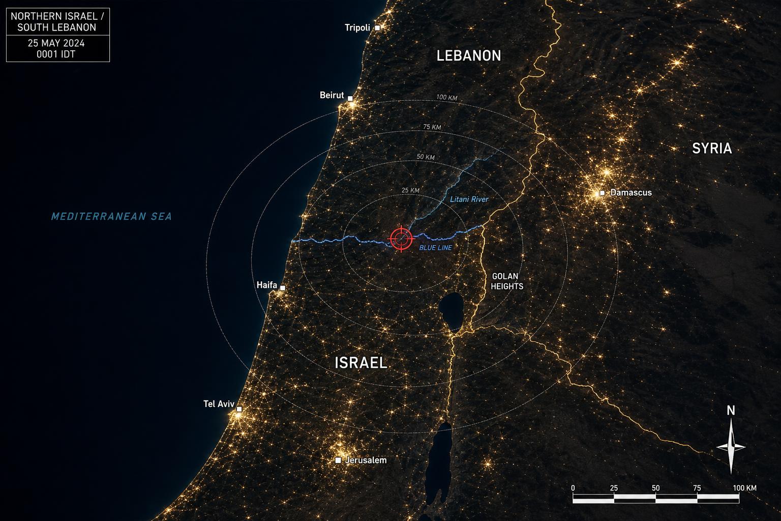Northern Israel / Lebanon Theater Map